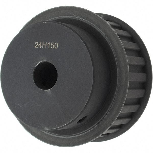 Power Drive - 24 Tooth, 3/4" Inside x 3.766" Outside Diam, Timing Belt Pulley - 1-1/2" Belt Width, 3.82" Pitch Diam, Steel & Cast Iron - USA Tool & Supply