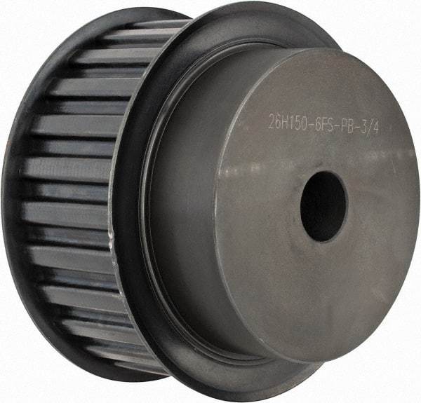 Power Drive - 26 Tooth, 3/4" Inside x 4.084" Outside Diam, Timing Belt Pulley - 1-1/2" Belt Width, 4.138" Pitch Diam, Steel & Cast Iron - USA Tool & Supply