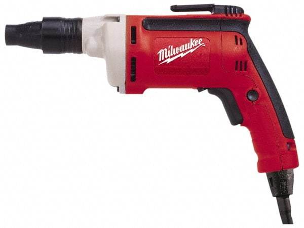 Milwaukee Tool - Pistol Grip Handle, 2,500 RPM, 10 to 140 In/Lb Torque, Electric Screwdriver - 1/4" Bit Holder, 120 Volts, 6.5 Amps - USA Tool & Supply