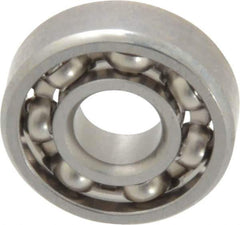 Value Collection - 3/16" Bore Diam, 1/2" OD, Open Miniature Radial Ball Bearing - 5/32" Wide, 1 Row, Round Bore, 108 Lb Static Capacity, 293 Lb Dynamic Capacity - USA Tool & Supply