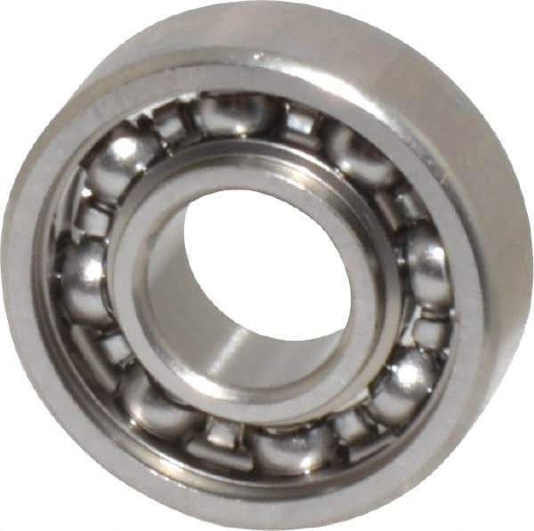 Value Collection - 3/64" Bore Diam, 5/32" OD, Open Miniature Radial Ball Bearing - 1/16" Wide, 1 Row, Round Bore, 9 Lb Static Capacity, 31 Lb Dynamic Capacity - USA Tool & Supply