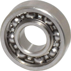 Value Collection - 3/64" Bore Diam, 5/32" OD, Open Miniature Radial Ball Bearing - 1/16" Wide, 1 Row, Round Bore, 9 Lb Static Capacity, 31 Lb Dynamic Capacity - USA Tool & Supply