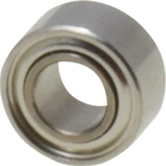 Value Collection - 3/32" Bore Diam, 3/16" OD, Double Shield Miniature Radial Ball Bearing - 3/32" Wide, 1 Row, Round Bore, 10 Lb Static Capacity, 31 Lb Dynamic Capacity - USA Tool & Supply