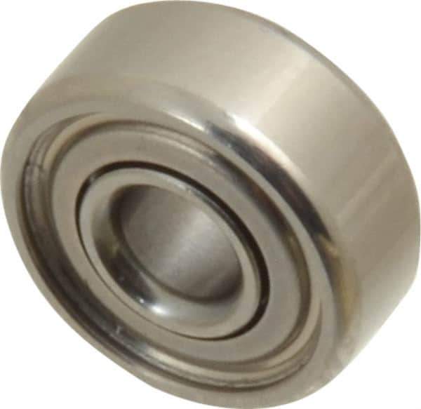 Value Collection - 1/8" Bore Diam, 3/8" OD, Double Shield Miniature Radial Ball Bearing - 5/32" Wide, 1 Row, Round Bore, 49 Lb Static Capacity, 144 Lb Dynamic Capacity - USA Tool & Supply