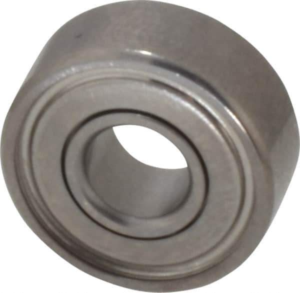 Value Collection - 3/16" Bore Diam, 1/2" OD, Double Shield Miniature Radial Ball Bearing - 0.196" Wide, 1 Row, Round Bore, 108 Lb Static Capacity, 293 Lb Dynamic Capacity - USA Tool & Supply