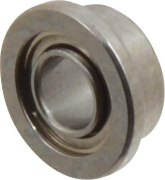 Value Collection - 3/32" Bore Diam, 3/16" OD, Double Shield Miniature Radial Ball Bearing - 3/32" Wide, With Flange, 1 Row, Round Bore, 10 Lb Static Capacity, 31 Lb Dynamic Capacity - USA Tool & Supply