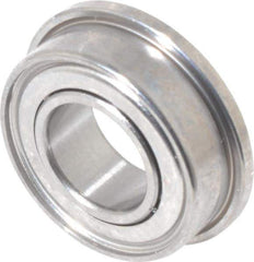 Value Collection - 3/16" Bore Diam, 3/8" OD, Double Shield Miniature Radial Ball Bearing - 1/8" Wide, With Flange, 1 Row, Round Bore, 56 Lb Static Capacity, 160 Lb Dynamic Capacity - USA Tool & Supply