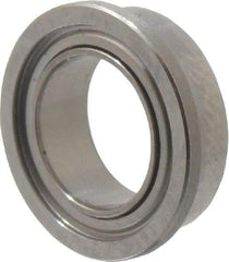 Value Collection - 1/4" Bore Diam, 3/8" OD, Double Shield Miniature Radial Ball Bearing - 1/8" Wide, With Flange, 1 Row, Round Bore, 33 Lb Static Capacity, 84 Lb Dynamic Capacity - USA Tool & Supply