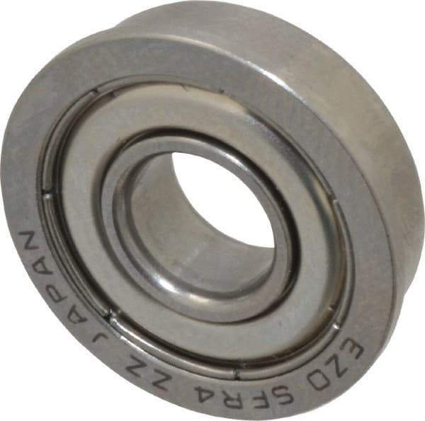 Value Collection - 1/4" Bore Diam, 5/8" OD, Double Shield Miniature Radial Ball Bearing - 0.196" Wide, With Flange, 1 Row, Round Bore, 128 Lb Static Capacity, 335 Lb Dynamic Capacity - USA Tool & Supply