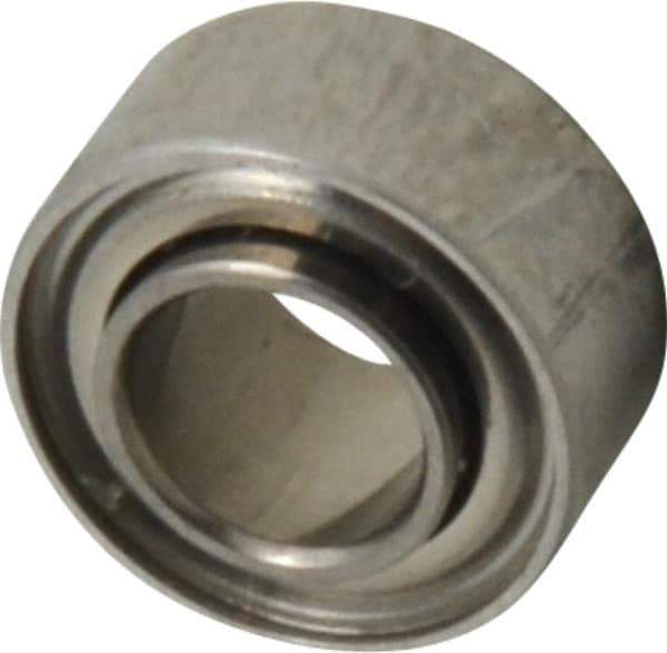 Value Collection - 0.055" Bore Diam, 3/16" OD, Double Shield Miniature Radial Ball Bearing - 7/64" Wide, 1 Row, Round Bore, 16 Lb Static Capacity, 52 Lb Dynamic Capacity - USA Tool & Supply