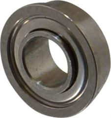 Value Collection - 3/16" Bore Diam, 3/8" OD, Double Shield Miniature Radial Ball Bearing - 1/8" Wide, With Flange, 1 Row, Round Bore, 56 Lb Static Capacity, 160 Lb Dynamic Capacity - USA Tool & Supply
