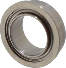 Value Collection - 1/4" Bore Diam, 3/8" OD, Double Shield Miniature Radial Ball Bearing - 1/8" Wide, With Flange, 1 Row, Round Bore, 33 Lb Static Capacity, 84 Lb Dynamic Capacity - USA Tool & Supply
