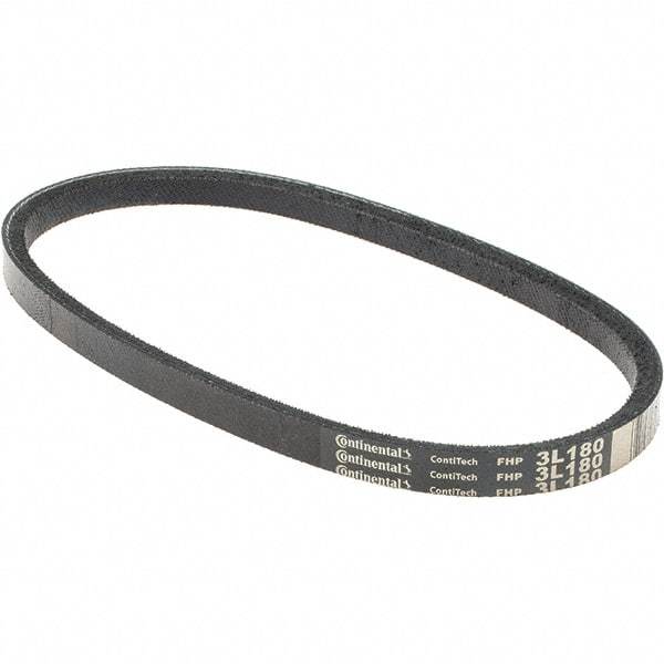 Value Collection - Section 3L, 18" Outside Length, V-Belt - Rubber, Fractional HP, No. 3L180 - USA Tool & Supply