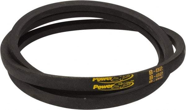 Value Collection - Section B, 21/32" Wide, 85" Outside Length, V-Belt - Rubber, Classic, No. B82 - USA Tool & Supply
