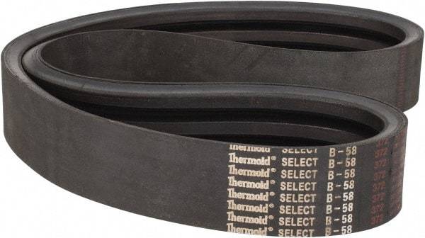 Value Collection - Section B, V-Belt - Neoprene Rubber, Classic Banded, No. B-58 - USA Tool & Supply
