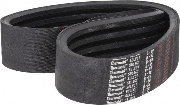 Value Collection - Section B, V-Belt - Neoprene Rubber, Classic Banded, No. B-59 - USA Tool & Supply