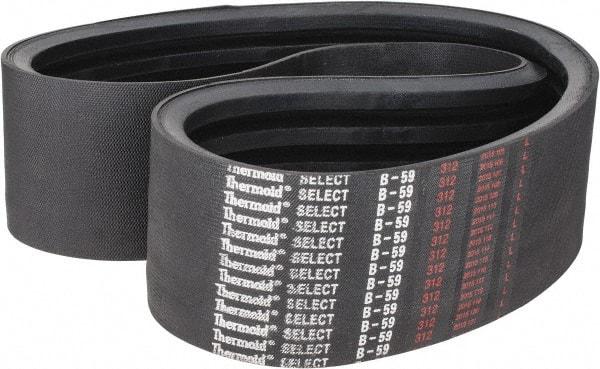 Value Collection - Section B, V-Belt - Neoprene Rubber, Classic Banded, No. B-59 - USA Tool & Supply