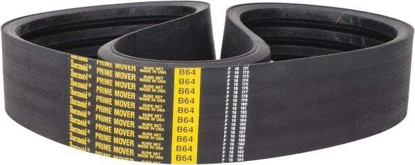 Value Collection - Section B, V-Belt - Neoprene Rubber, Classic Banded, No. B-64 - USA Tool & Supply