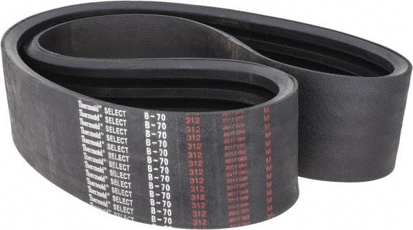 Value Collection - Section B, V-Belt - Neoprene Rubber, Classic Banded, No. B-70 - USA Tool & Supply