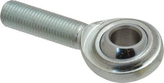 Made in USA - 7/16" ID, 1-1/8" Max OD, 6,402 Lb Max Static Cap, Plain Male Spherical Rod End - 7/16-20 RH, Steel with Steel Raceway - USA Tool & Supply