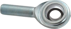 Made in USA - 1/2" ID, 1-5/16" Max OD, 8,386 Lb Max Static Cap, Plain Male Spherical Rod End - 1/2-20 RH, Steel with Steel Raceway - USA Tool & Supply