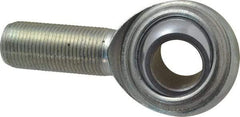 Made in USA - 3/4" ID, 1-3/4" Max OD, 14,290 Lb Max Static Cap, Plain Male Spherical Rod End - 3/4-16 RH, Steel with Steel Raceway - USA Tool & Supply