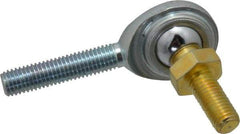 Made in USA - 1/4" ID, 3/4" Max OD, 2,225 Lb Max Static Cap, Male Spherical Rod End with Stud - 1/4-28 RH, Steel with Steel Raceway - USA Tool & Supply