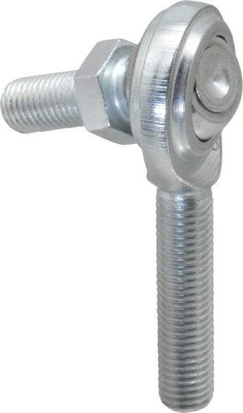 Made in USA - 5/16" ID, 7/8" Max OD, 3,600 Lb Max Static Cap, Male Spherical Rod End with Stud - 5/16-24 RH, Steel with Steel Raceway - USA Tool & Supply