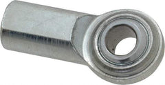 Made in USA - 7/16" ID, 1-1/8" Max OD, 6,402 Lb Max Static Cap, Plain Female Spherical Rod End - 7/16-20 RH, Steel with Steel Raceway - USA Tool & Supply