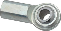 Made in USA - 1/2" ID, 1-5/16" Max OD, 8,386 Lb Max Static Cap, Plain Female Spherical Rod End - 1/2-20 RH, Steel with Steel Raceway - USA Tool & Supply