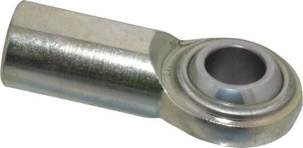 Made in USA - 3/4" ID, 1-3/4" Max OD, 14,290 Lb Max Static Cap, Plain Female Spherical Rod End - 3/4-16 RH, Steel with Steel Raceway - USA Tool & Supply