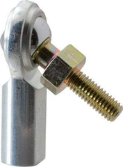 Made in USA - 3/16" ID, 5/8" Max OD, 1,210 Lb Max Static Cap, Female Spherical Rod End with Stud - 10-32 RH, Steel with Steel Raceway - USA Tool & Supply