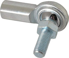 Made in USA - 5/16" ID, 7/8" Max OD, 3,600 Lb Max Static Cap, Female Spherical Rod End with Stud - 5/16-24 RH, Steel with Steel Raceway - USA Tool & Supply