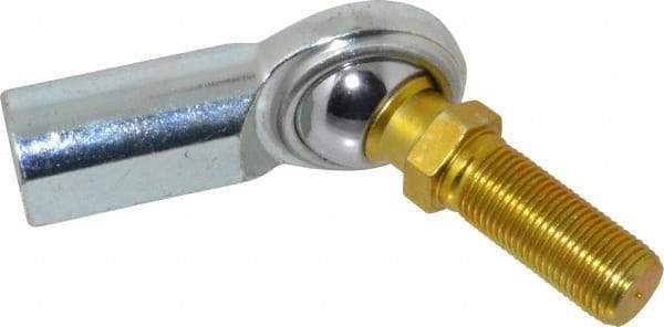 Made in USA - 5/8" ID, 1-1/2" Max OD, 9,813 Lb Max Static Cap, Female Spherical Rod End with Stud - 5/8-18 RH, Steel with Steel Raceway - USA Tool & Supply