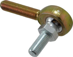 Made in USA - 5/16" ID, 7/8" Max OD, 2,796 Lb Max Static Cap, Male Spherical Rod End with Stud - 5/16-24 RH, Steel with Bronze Raceway - USA Tool & Supply