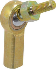 Made in USA - 3/16" ID, 5/8" Max OD, 1,624 Lb Max Static Cap, Female Spherical Rod End with Stud - 10-32 RH, Steel with Bronze Raceway - USA Tool & Supply