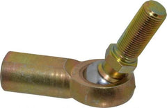 Made in USA - 5/8" ID, 1-1/2" Max OD, 7,400 Lb Max Static Cap, Female Spherical Rod End with Stud - 5/8-18 RH, Steel with Bronze Raceway - USA Tool & Supply