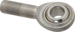 Made in USA - 5/8" ID, 1-1/2" Max OD, 5,860 Lb Max Static Cap, Plain Male Spherical Rod End - 5/8-18 RH, Stainless Steel with Stainless Steel Raceway - USA Tool & Supply