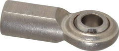 Made in USA - 1/2" ID, 1-5/16" Max OD, 4,720 Lb Max Static Cap, Plain Female Spherical Rod End - 1/2-20 RH, Stainless Steel with Stainless Steel Raceway - USA Tool & Supply