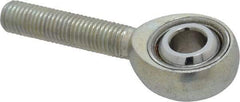 Made in USA - 5/16" ID, 7/8" Max OD, 7,639 Lb Max Static Cap, Plain Male Spherical Rod End - 5/16-24 RH, Alloy Steel with Steel Raceway - USA Tool & Supply