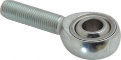 Made in USA - 3/8" ID, 1" Max OD, 9,550 Lb Max Static Cap, Plain Male Spherical Rod End - 3/8-24 RH, Alloy Steel with Steel Raceway - USA Tool & Supply