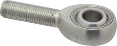 Made in USA - 1/2" ID, 1-5/16" Max OD, 16,242 Lb Max Static Cap, Plain Male Spherical Rod End - 1/2-20 RH, Alloy Steel with Steel Raceway - USA Tool & Supply