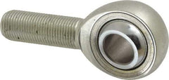 Made in USA - 5/8" ID, 1-1/2" Max OD, 17,959 Lb Max Static Cap, Plain Male Spherical Rod End - 5/8-18 RH, Alloy Steel with Steel Raceway - USA Tool & Supply