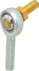 Made in USA - 5/16" ID, 7/8" Max OD, 7,639 Lb Max Static Cap, Male Spherical Rod End with Stud - 5/16-24 RH, Alloy Steel with Steel Raceway - USA Tool & Supply