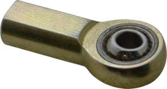 Made in USA - 1/4" ID, 3/4" Max OD, 6,195 Lb Max Static Cap, Plain Female Spherical Rod End - 1/4-28 RH, Alloy Steel with Steel Raceway - USA Tool & Supply