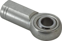 Made in USA - 1/2" ID, 1-5/16" Max OD, 15,340 Lb Max Static Cap, Plain Female Spherical Rod End - 1/2-20 RH, Alloy Steel with Steel Raceway - USA Tool & Supply