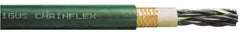 Igus - 14 AWG, 7 Strand, Green Machine Tool Wire - PVC, Flame, Oil and UV Resistant, 1 Ft. Long - USA Tool & Supply