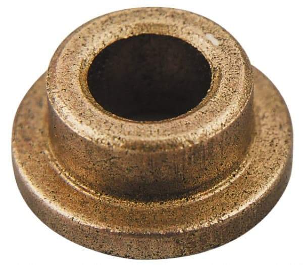 Bunting Bearing - 2" Inside x 2-1/4" Outside Diam, PTFE Sleeve Bearing - 2-1/2" Flange Outside Diam, 1/8" Flange Thickness, 3" OAL - USA Tool & Supply