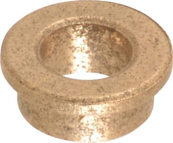 Boston Gear - 1/4" Inside x 3/8" Outside Diam, Oil Impregnated Bronze SAE-841 Flanged Sleeve Bearing - 1/2" Flange Outside Diam, 1/16" Flange Thickness, 3/16" OAL - USA Tool & Supply