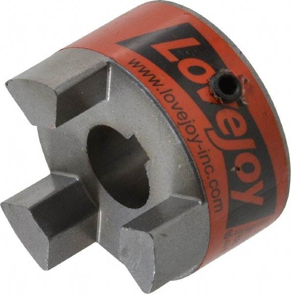 Lovejoy - 16mm Max Bore, 5mm x 2.3mm Keyway Width x Depth, Flexible Coupling Hub - 1-3/4" OD, 2.12" OAL, Sintered Iron, Order 2 Hubs & 1 Spider for Complete Coupling - USA Tool & Supply